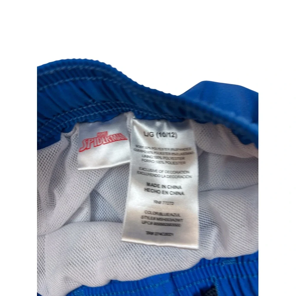 Marvel Spider-Man Boys Blue City Skyline Swim Trunks Board Shorts Large 10-12